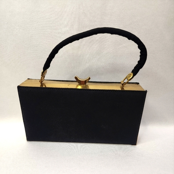 Vintage Nan Tribble Black Cloth Kiss Lock Bag - Picture 14 of 16